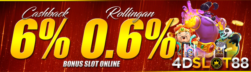 BONUS CASHBACK SLOT 6% + ROLLINGAN 0,6%